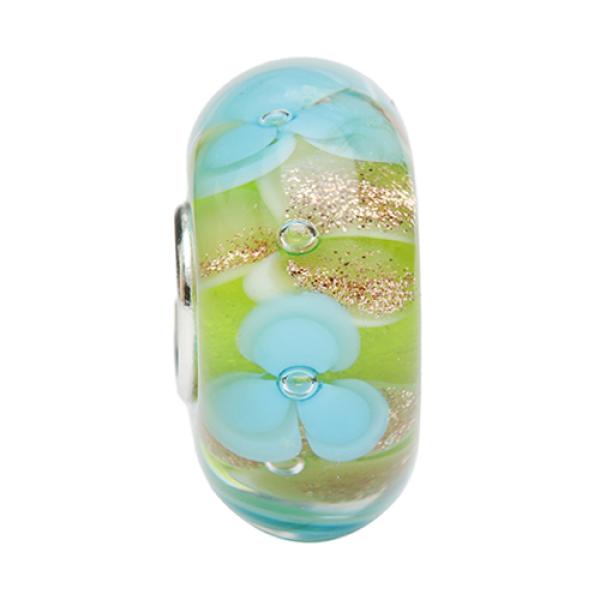 Blue Lagoon Gold Flowers - Ogerbeads Glas